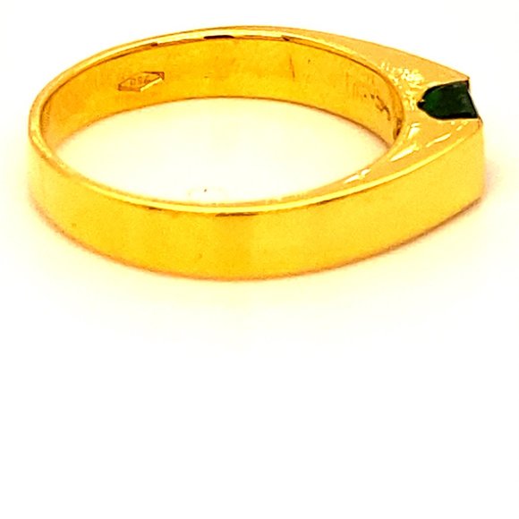 Columbian Emerald .53ct Solid 18K Yellow Gold Ring - Picture 6 of 9